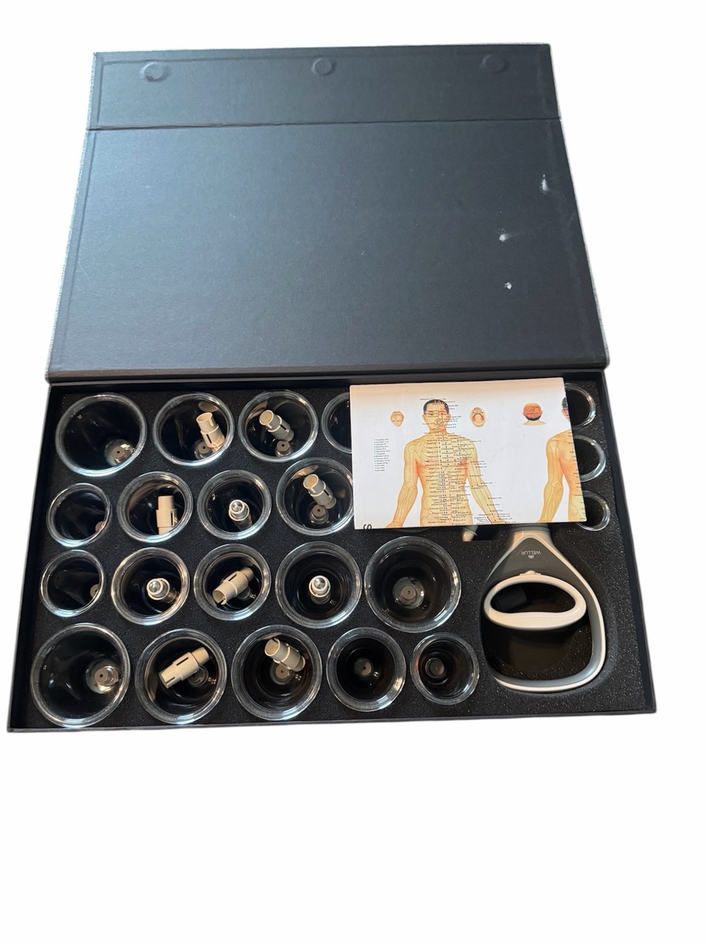 Professional Vacuum Cupping Therapy Set with Hand Pump & Acupoint Map new